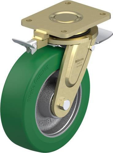 Blickle Lenkrolle LS-GST 252K-ST-RI4 mit Feststeller in Grün und Silber, Rad-Durchmesser: 250 mm, Tragfähigkeit: 1400 kg - Bild 1