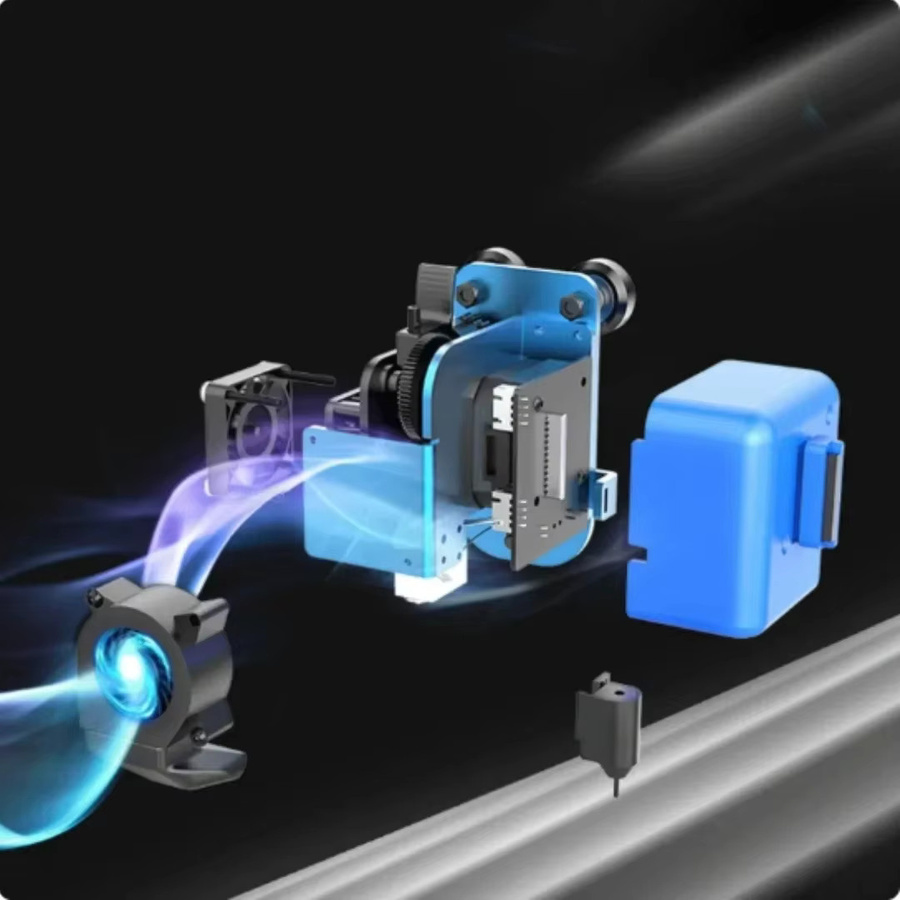 Artillery X2 Vollmetall-Extruder mit Genius Pro Hotend und gehärteter Stahl-Düse für FDM 3D-Drucker in Blau - Bild 3