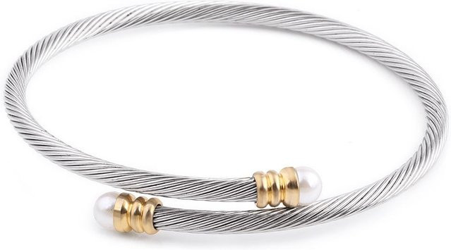 Wucifang Jewelry Armband, Titanstahl, Perle, Weiß, Damen - Bild 1