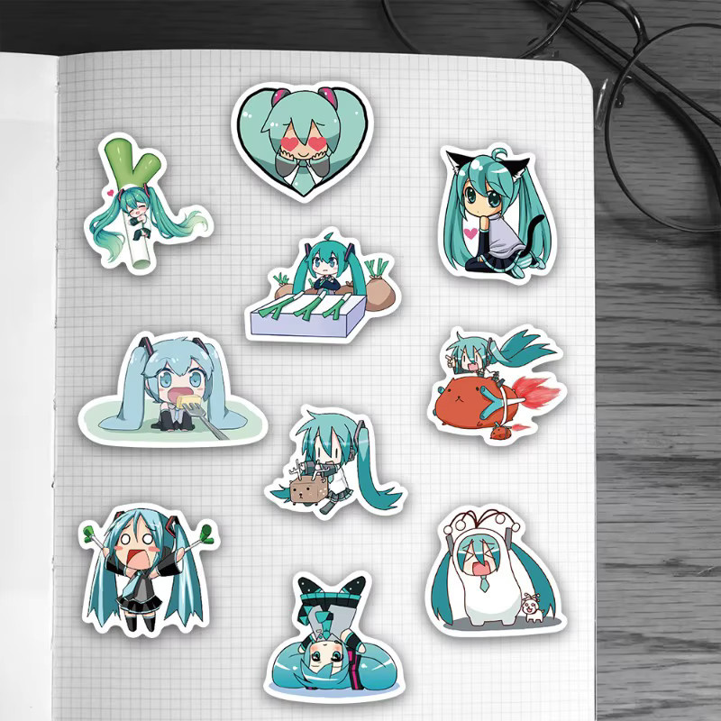 Bandai Hatsune Miku Aufkleber-Set, 50 Stück, Cartoon Anime VOCALOID - Bild 2
