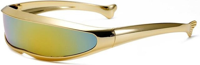 Punk Alien Sonnenbrille, oval, Vollrand, Kunststoff, beige - Bild 1