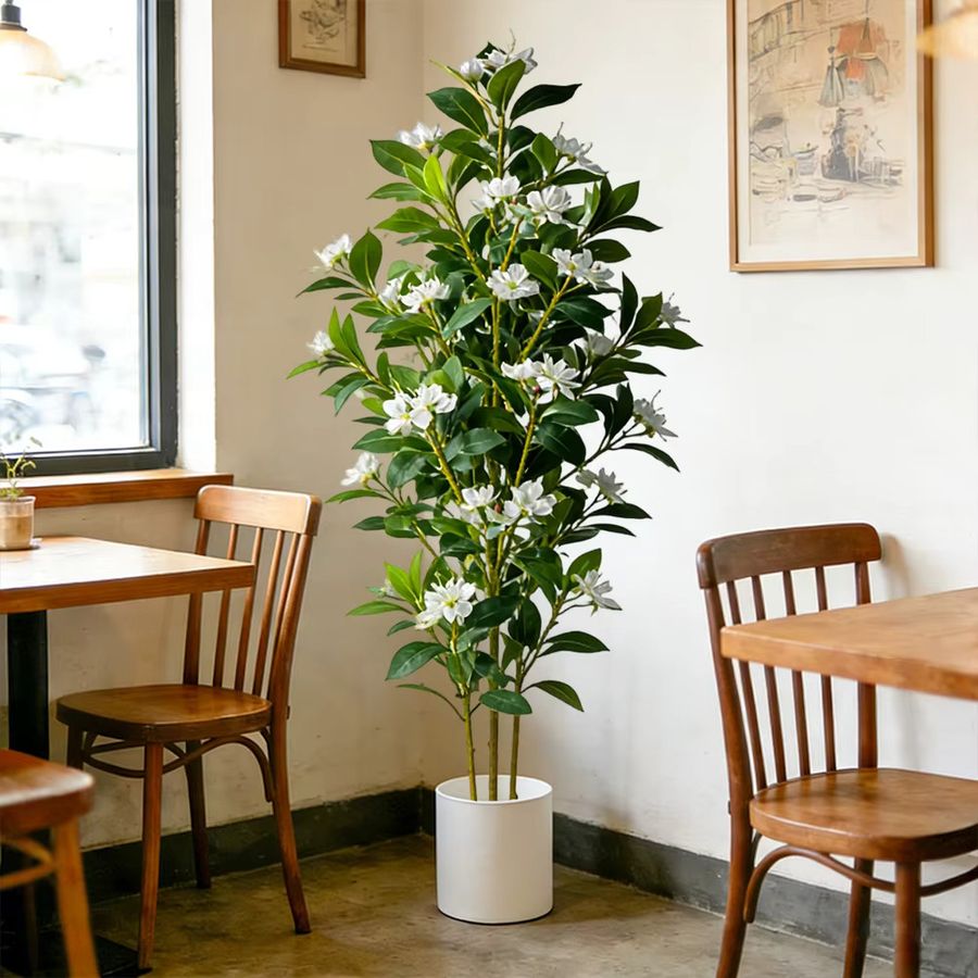 Künstlicher Ficus Banyanbaum von Kmitang in Weiß, B/H: 80 x 120 cm - Bild 1