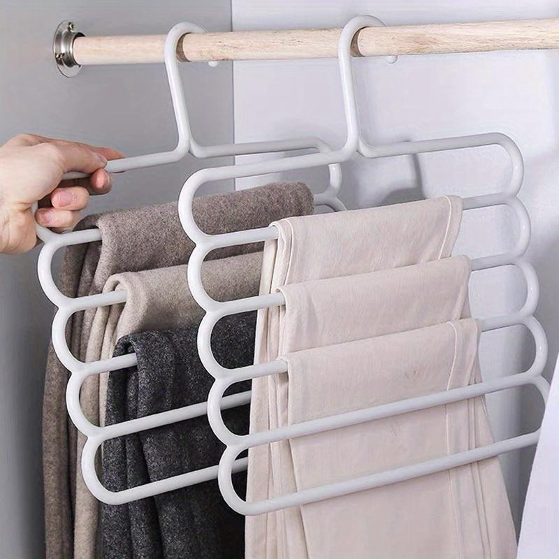Platzsparender Hosenbügel Schrankorganizer für Hosen, Jeans, Röcke und Schals in Weiß - Bild 2