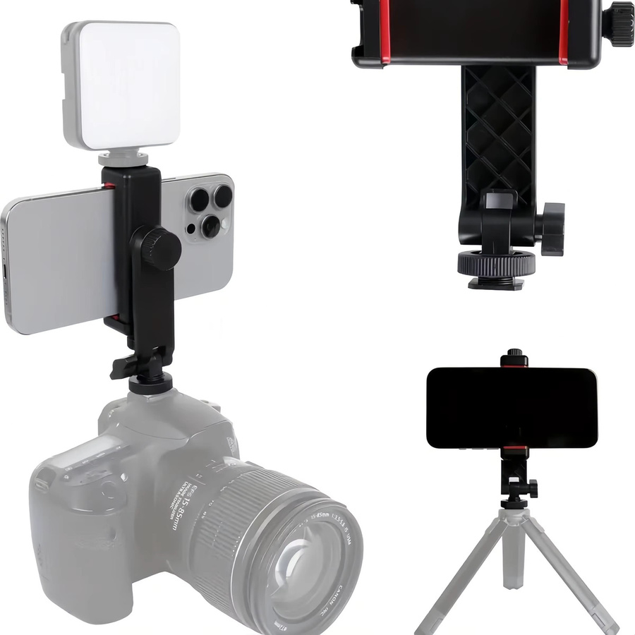 DJI Osmo Pocket 3 Telefonhalterung in Schwarz mit 1/4-Zoll-Schraube und Kaltzuh-Anschluss als tragbares Erweiterungszubehör - Bild 1