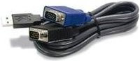 TRENDnet TK-CU15 KVM-Kabel mit USB-A und HD-15 Anschlüssen, Schwarz, 4,5 m - Bild 1