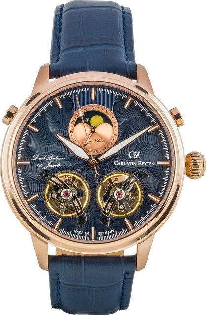 Carl von Zeyten Herrenuhr Automatik, Edelstahl, Blau, 46 mm - Bild 1