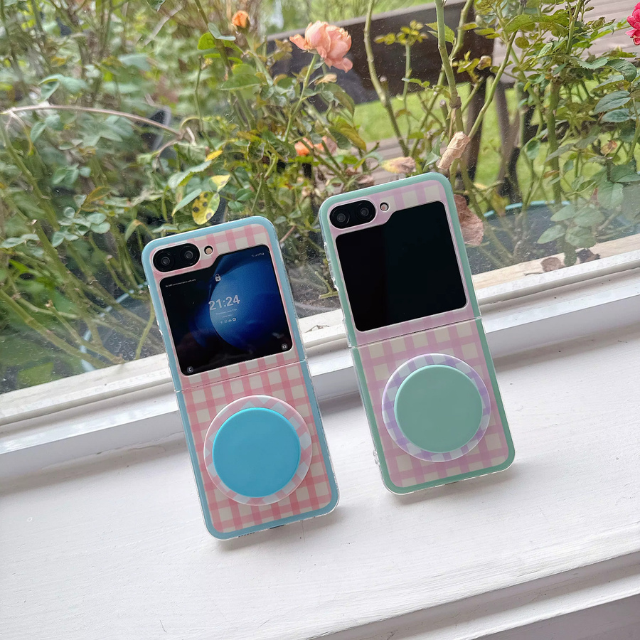 Magnetische Samsung Galaxy Z Flip 7 6 5 4 Handyhülle mit Plaid Muster und MagSafe Standfunktion in Multicolour - Bild 2