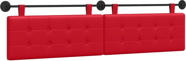 vidaXL Wandmontiertes Polsterpaneel aus Kunstleder in Rot, B/H/T: 210 x 55 x 5 cm - Bild 1