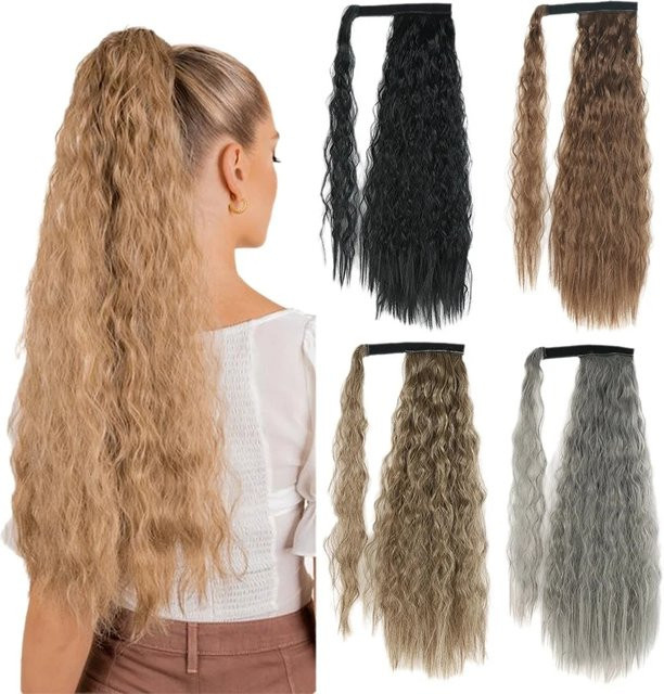 G&T Wig Pferdeschwanzverlängerung, Corn Wave Clip-in, lockig, Damen - Bild 1