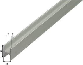 GAH Alberts H-Profil aus eloxiertem Aluminium in Silber, L: 1000 cm, B: 9,0 cm, H: 1,2 cm - Bild 1