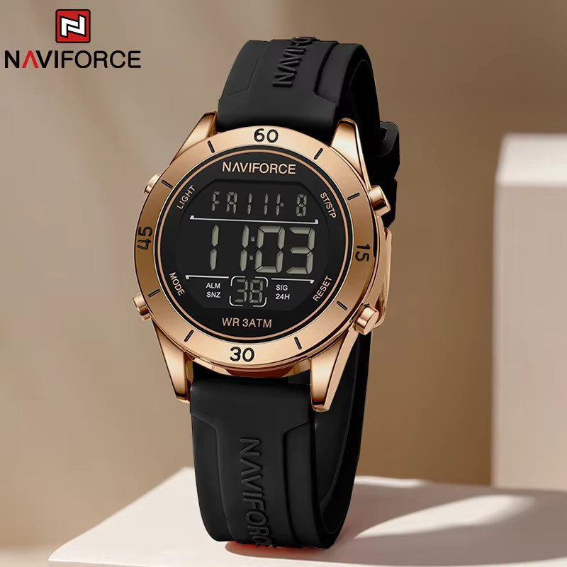 NAVIFORCE Digitaluhr, Schwarz, Silikon, Damen - Bild 2