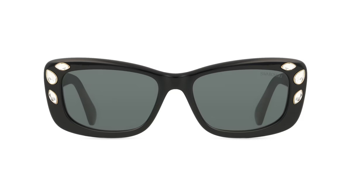 Swarovski SK6008 Sonnenbrille Butterfly, Vollrand, Acetat, Damen, schwarz, grau - Bild 1