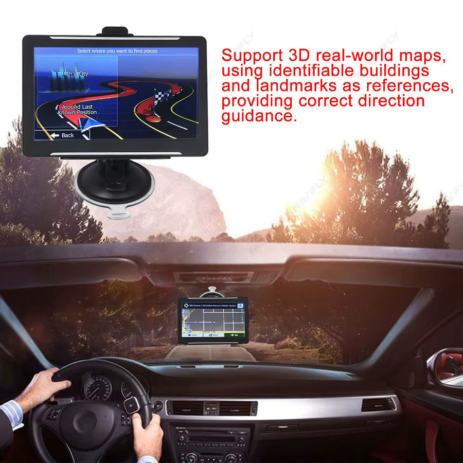 MEKEDE 7-Zoll GPS-Navigationssystem für dein Auto mit Touchscreen und FM-Musik in Schwarz - Bild 3