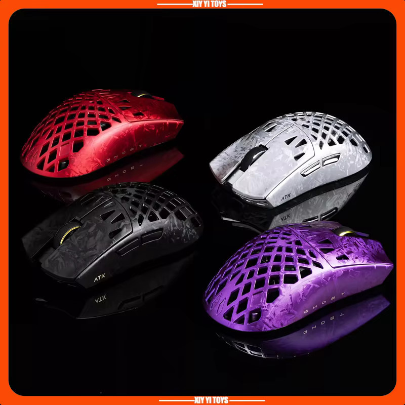 ATK Spirit Ghost Composite Carbon Fiber Hollow Paw 3950 Ultra Wireless Gaming Mouse für E-Sport in Schwarz und Silber - Bild 2