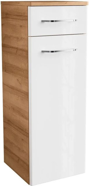 Fackelmann Bad-Hochschrank Milano in Asteiche und Weiß mit einer Tür, B/T/H: 30,2 x 32,0 x 82,6 cm - Bild 1