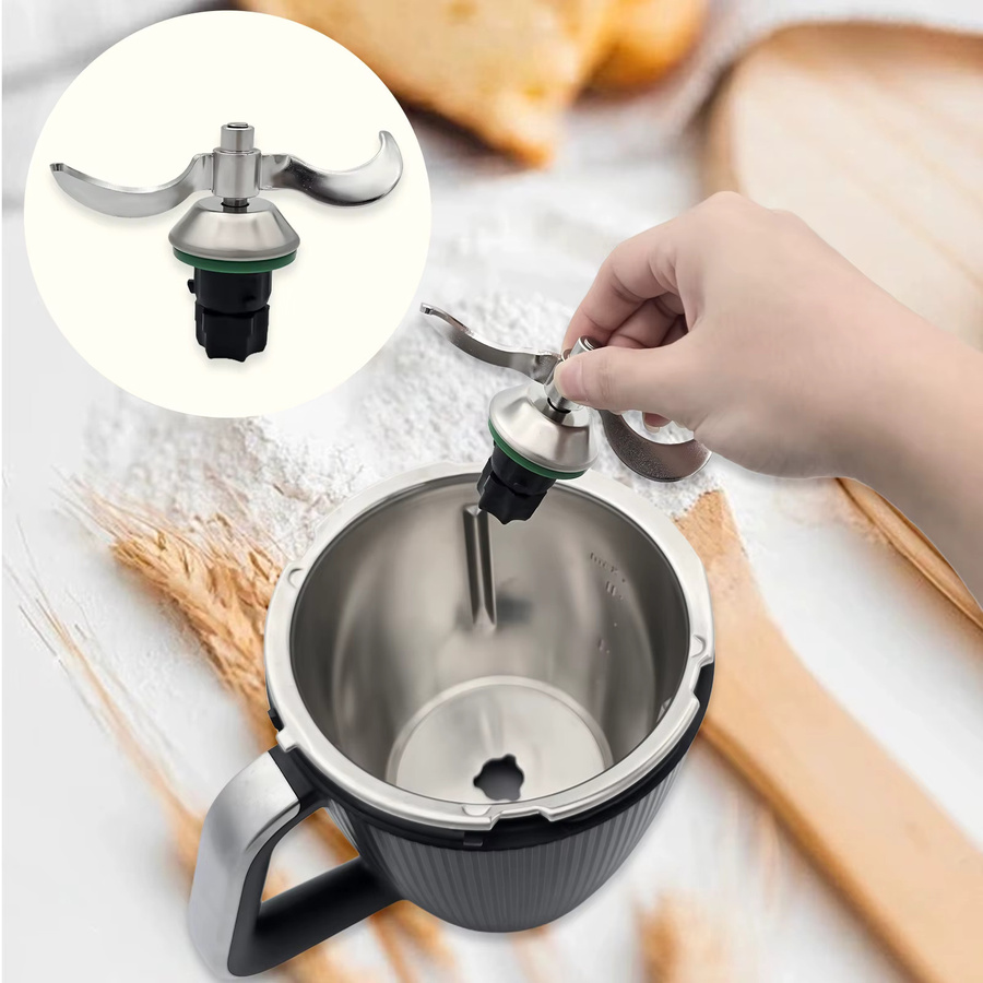 Vorwerk Edelstahl-Knetklinge für TM5, TM6 und TM7 in Silber zur Teigbearbeitung und Pastenherstellung - Bild 6