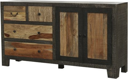 GARDEN PLEASURE Sideboard TARIM aus Mangoholz und Akazie, mehrfarbig braun, Breite: 88 cm, Tiefe: 40 cm, Höhe: 88 cm - Bild 2
