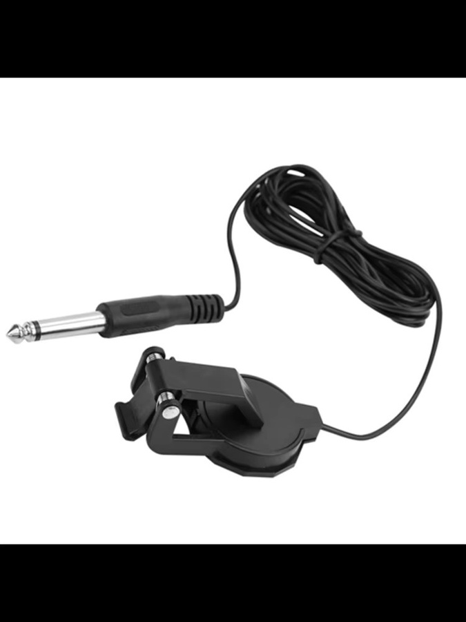 Piezo-Clip-On Pickup für Akustikgitarren und Violinen mit 6,35mm Klinkenanschluss in Schwarz - Bild 3