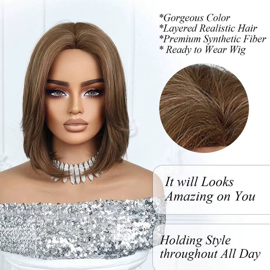 EASIHAIR Synthetische Perücke, braun, Bob-Haare, Damen - Bild 2