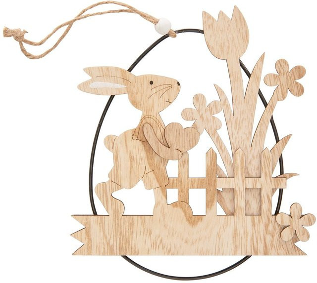 VBS Ei-Anhänger Osterhase in Beige aus Holz und Metall - Bild 1