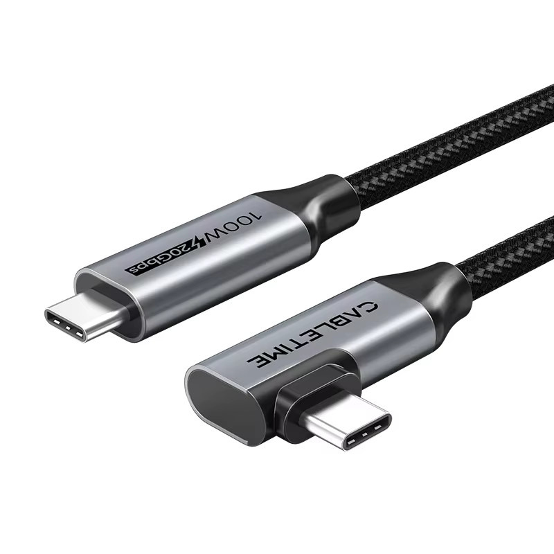 CABLETIME PD100W USB-C-Kabel in Schwarz mit 20Gbps USB 3.2 Gen 2 für schnelles Laden und Video-Unterstützung - Bild 6