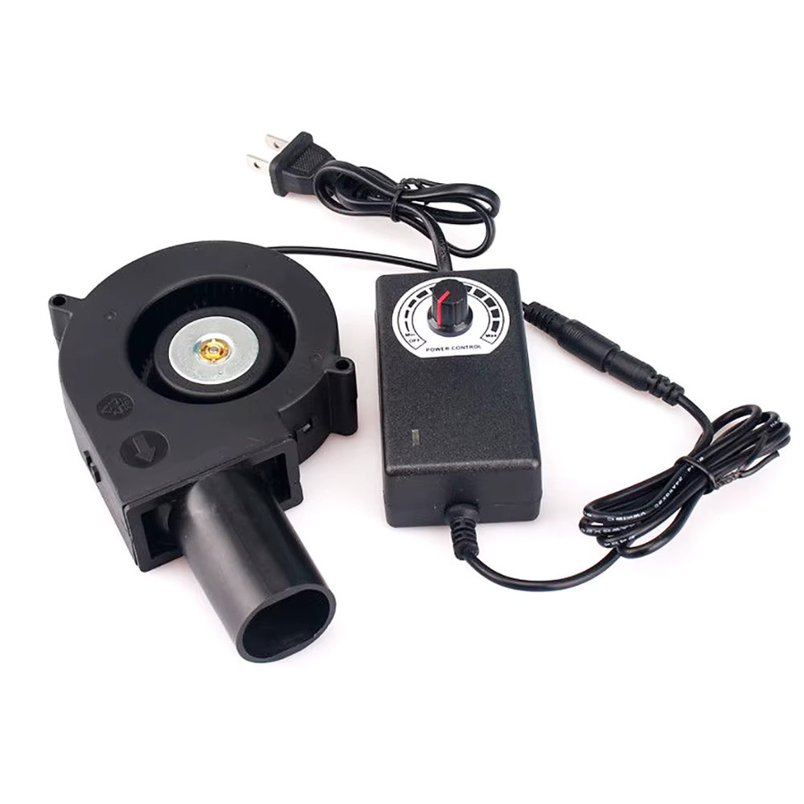 FENGLANYUE Tragbarer Haushalts-Luftgebläse in Schwarz mit einstellbarer Geschwindigkeit für Grill, Holzofen und Ölkocher, 12V/110V/220V - Bild 2