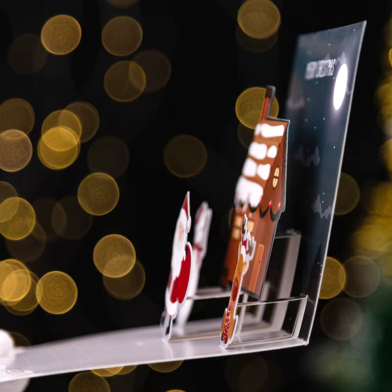 WEIGAO 3D Pop Up Weihnachtsmannkarten, faltbare Grußkarten in Multicolor - Bild 2