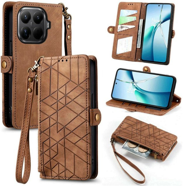 Luxus Leder Flip Case mit Reißverschluss als Crossbody Wallet für Xiaomi 17T Pro 5G und Xiaomi 17T - Bild 1