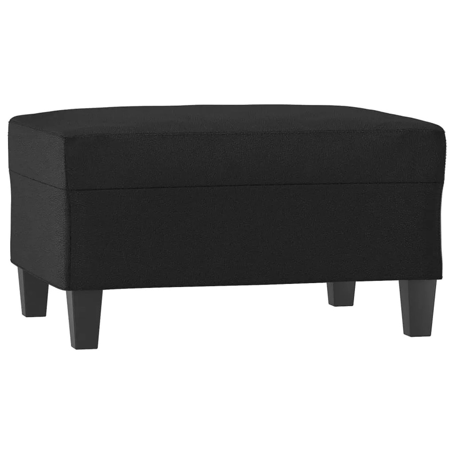 vidaXL Fußhocker Schwarz aus Kunstleder, B/T/H: 70 x 55 x 41 cm - Bild 2