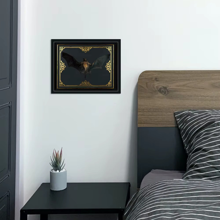 Putuo Decor Holzgemälde mit Fledermaus-Motiv als Hängeschild zur Wanddekoration - Bild 5