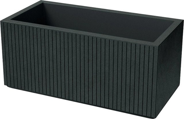 Prosperplast Blumentopf Coro Case modern gerippt in Charcoal Anthrazit B/T/H: 38 x 80 x 36 cm - Bild 1