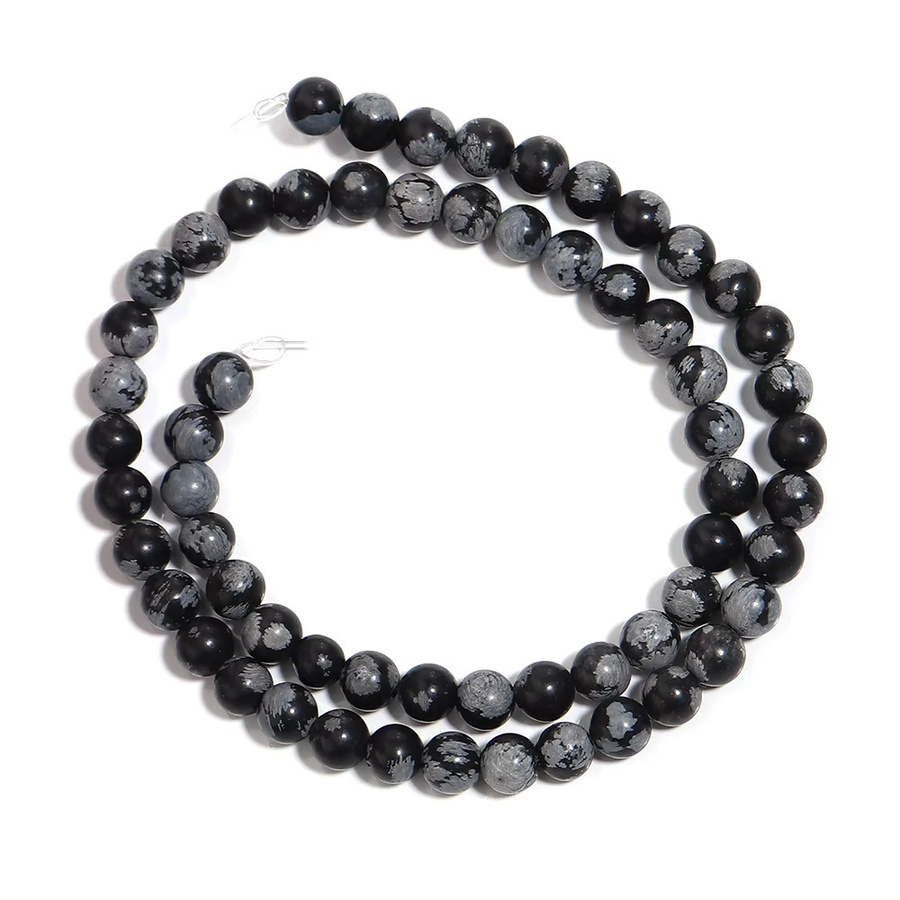 Louleur Perlen, Obsidian, Schwarz, rund - Bild 6