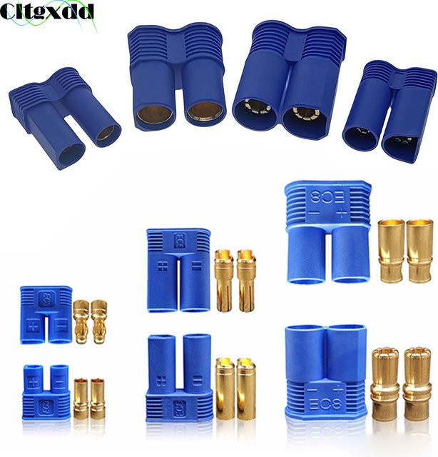 Cltgxdd Bananen Stecker Set EC2 EC3 EC5 EC8 Männliche und Weibliche Buchsen in Blau für Modellbau und Hochstrom-Anwendungen - Bild 1