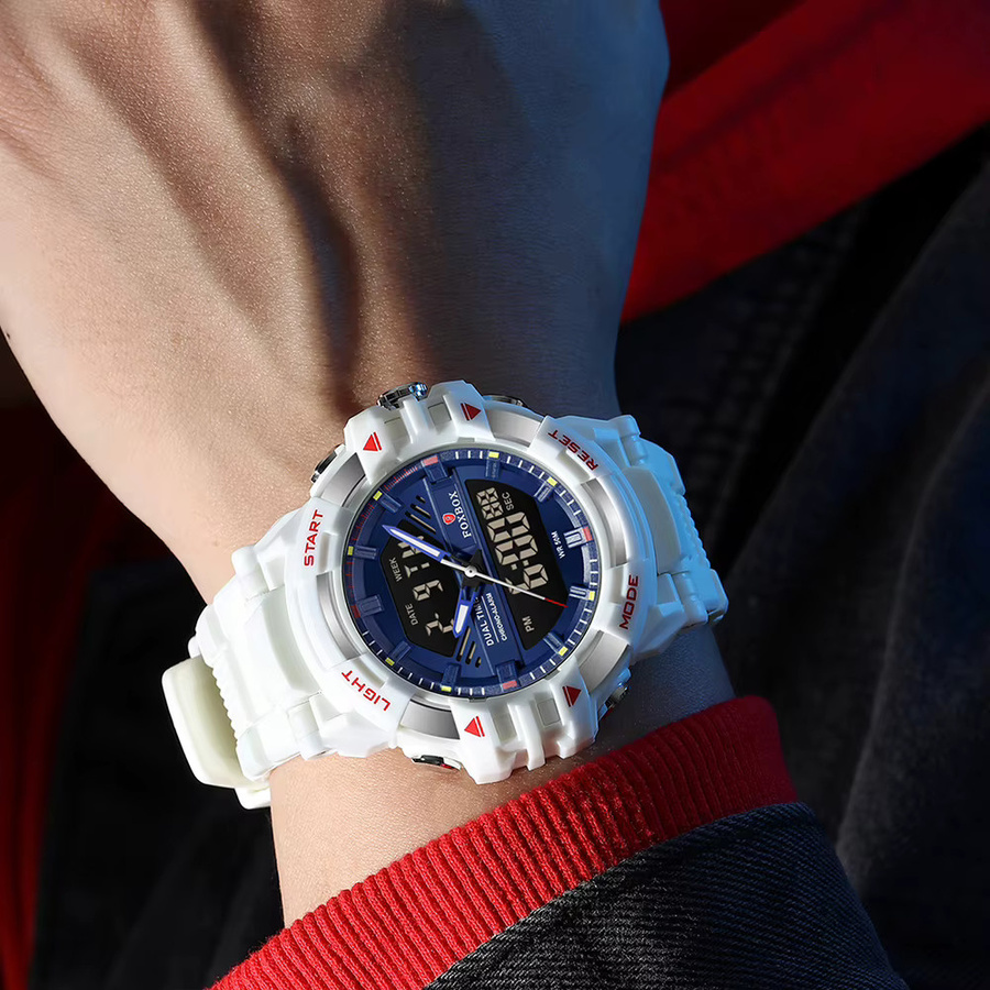 LIGE Digitaluhr, Quarz, Dual Time, Kunststoff, Schwarz, Herren - Bild 4