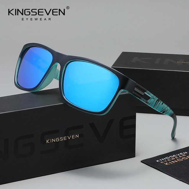 KINGSEVEN Sonnenbrille, rechteckig, Vollrand, Kunststoff, Unisex, polarisiert - Bild 1