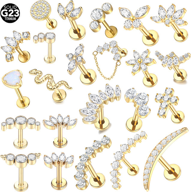 AUMEE GARDEN Ohrstecker Titan, Zirkonia, Gold, Damen - Bild 1