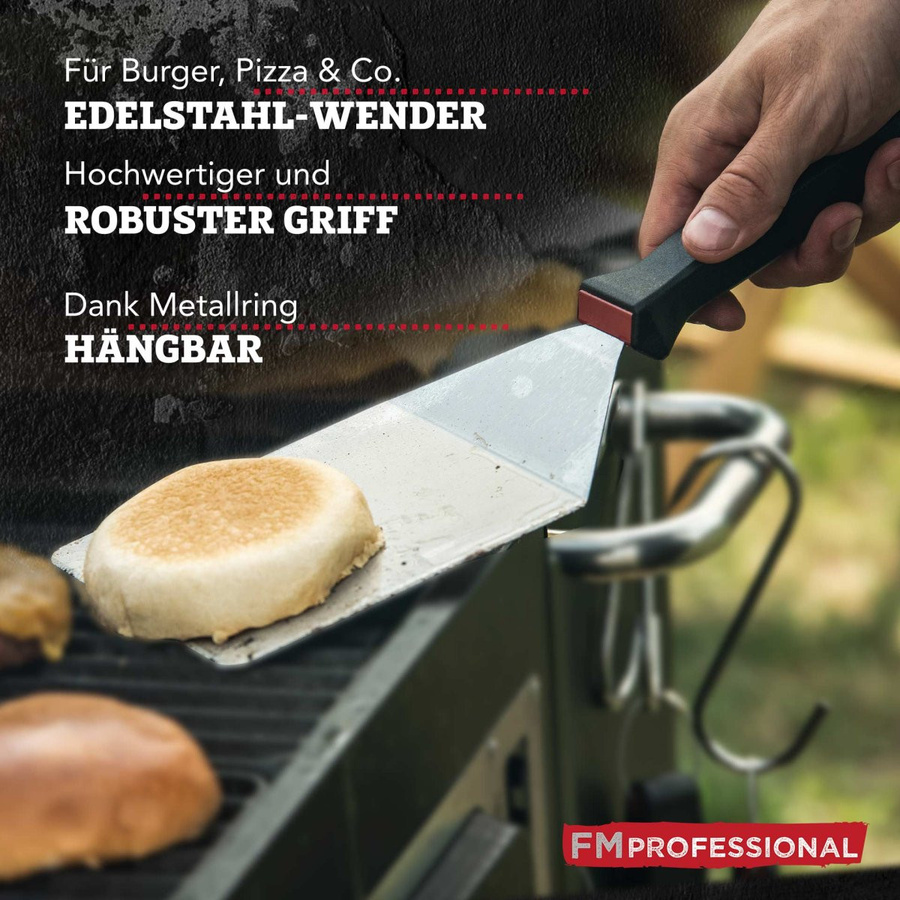 FMprofessional Hamburger- und Pizzawender Presist aus Edelstahl, Silber, B: 14 cm, T: 37 cm - Bild 3