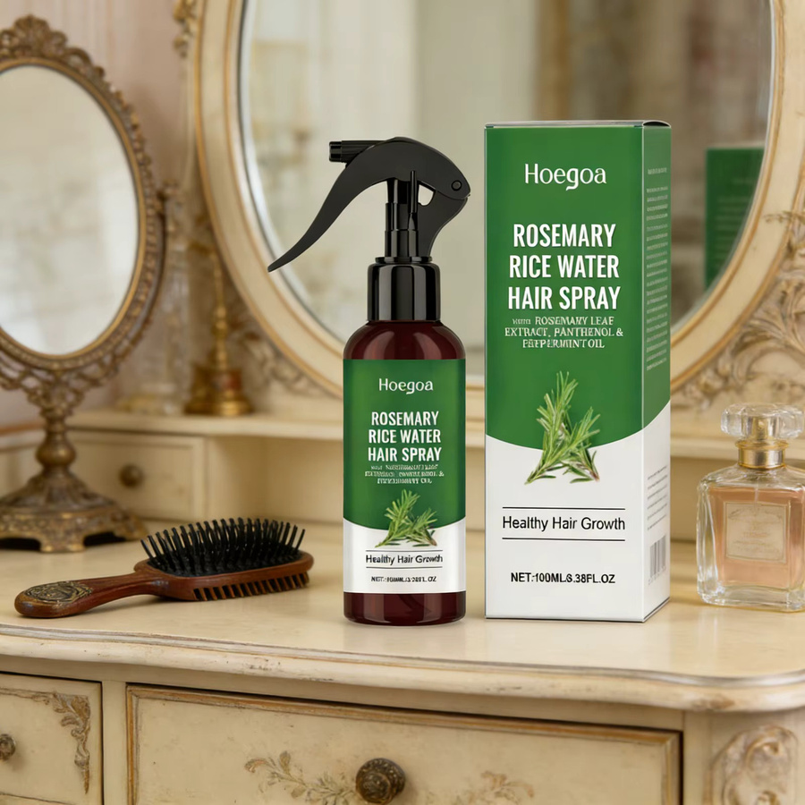 HOEGOA Haarwuchsspray, 100 ml, Herren, mit Rosmarin, Reiswasser und Pfefferminzöl - Bild 4