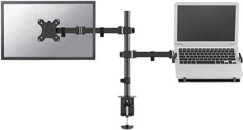 Neomounts Monitor-Tischhalterung FPMA-D550NOTEBOOK für 2 Displays von 25,4 cm bis 81,3 cm, Schwarz, schwenkbar, rotierbar und neigbar, VESA 75x75 mm - Bild 1