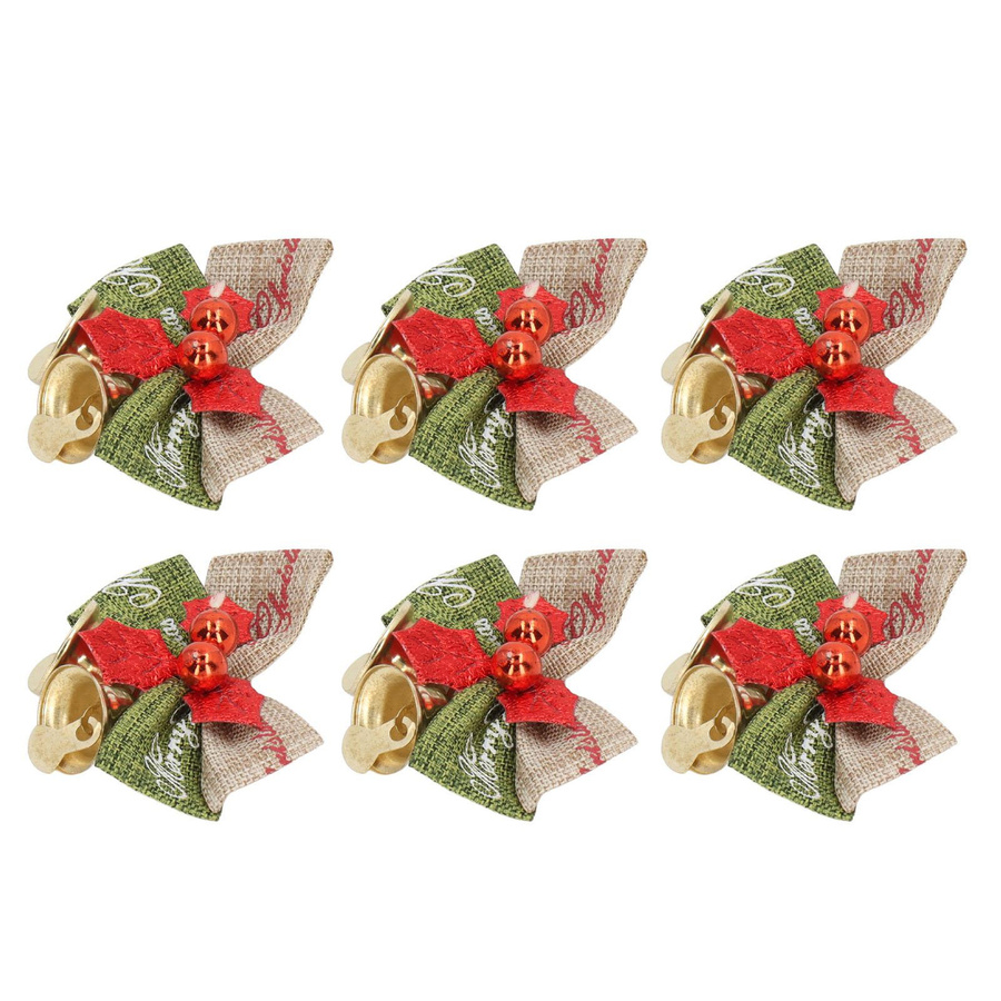 50 Stück Mini-Schleifen-Glocken aus Metall von shoemst in Rot, Grün und Multicolor für Weihnachten - Bild 3