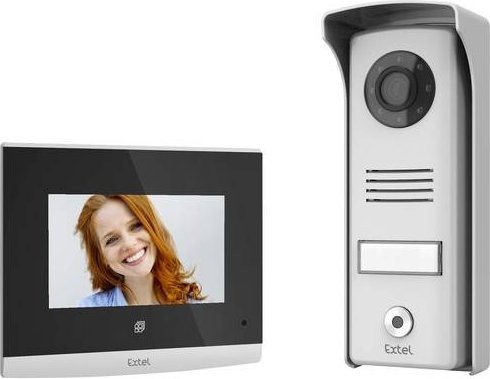 Extel COMPACT Video-Türsprechanlage Komplett-Set aus Aluminium in Silber - Bild 1