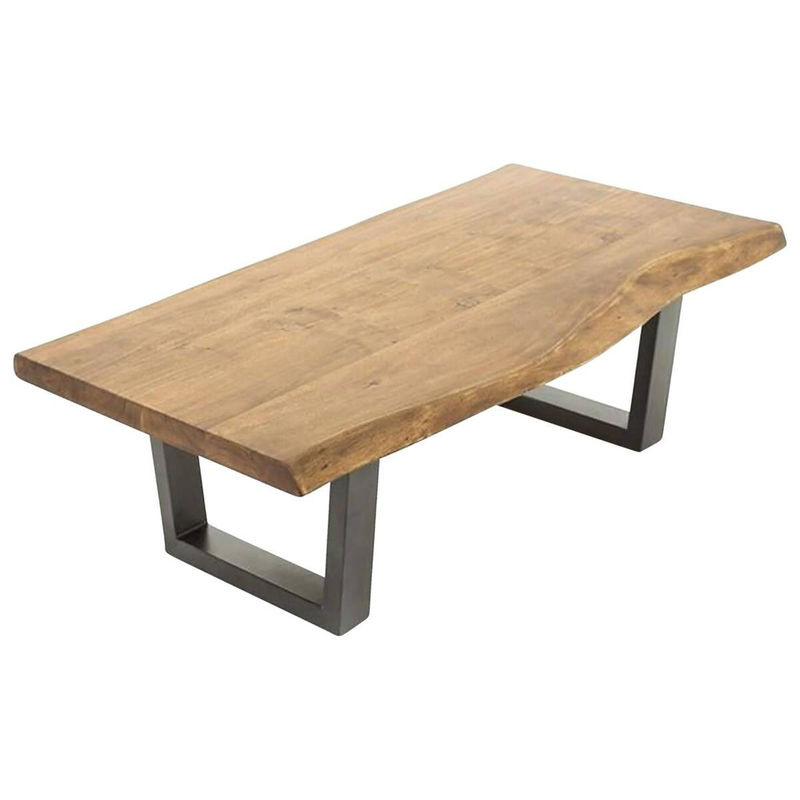 byLIVING Couchtisch JUDY aus Akazienholz mit Baumkante, Farbe: Braun/Schwarz, B/T/H: 120 x 60 x 45 cm - Bild 3