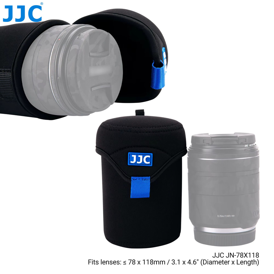 JJC Neopren-Objektivtasche in Schwarz für Canon, Nikon, Fuji, Fujifilm und Olympus - Bild 2