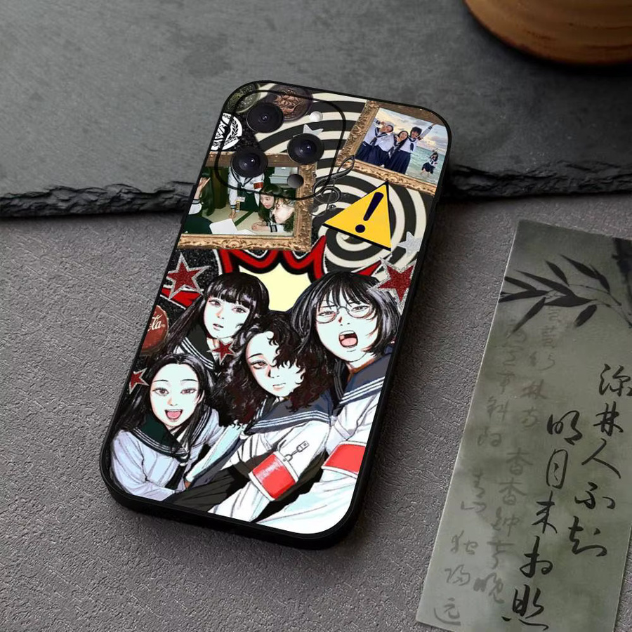 Atarashii Gakko Handyhülle aus Silikon in Schwarz für iPhone 11 bis iPhone 17 Pro Max und Plus Modelle - Bild 4