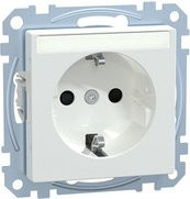 Merten Steckdose System M Schutzkontaktsteckdose mit Schriftfeld in Weiß MEG2302-0325 - Bild 1