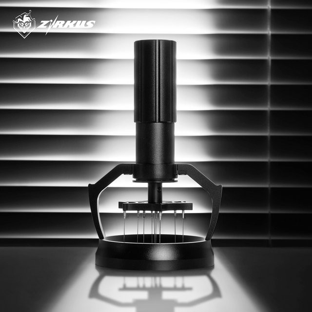 ZIRKUS Elektrischer Espresso-Rührer WDT-Tool Nadelverteiler in Schwarz mit 58mm Durchmesser - Bild 1