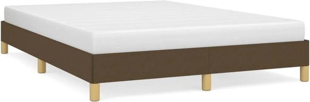 vidaXL Bettgestell aus Stoff in Dunkelbraun, B/T/H: 140 x 190 x 143 cm - Bild 1