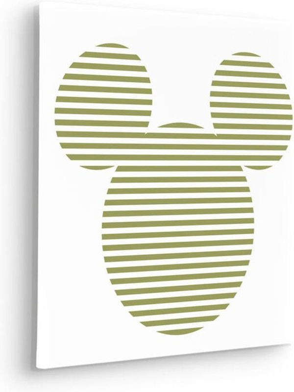 Komar Canvasbild Disney Mickey Horizontal Stripes in Gelb und Weiß, quadratisch, B/H: 40 x 40 cm - Bild 1