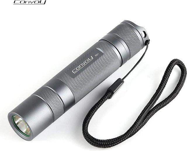 Convoy S2+ LED-Taschenlampe mit SST40 in Grau, 5000K, 18650 Akku-Betrieb mit Temperaturschutz - Bild 1