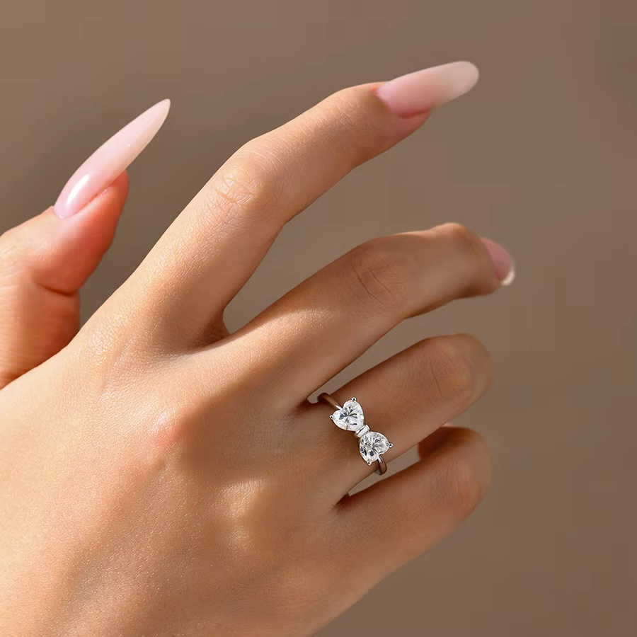 ATTAGEMS Ringe, 925 Sterling Silber, Moissanit, Damen - Bild 2